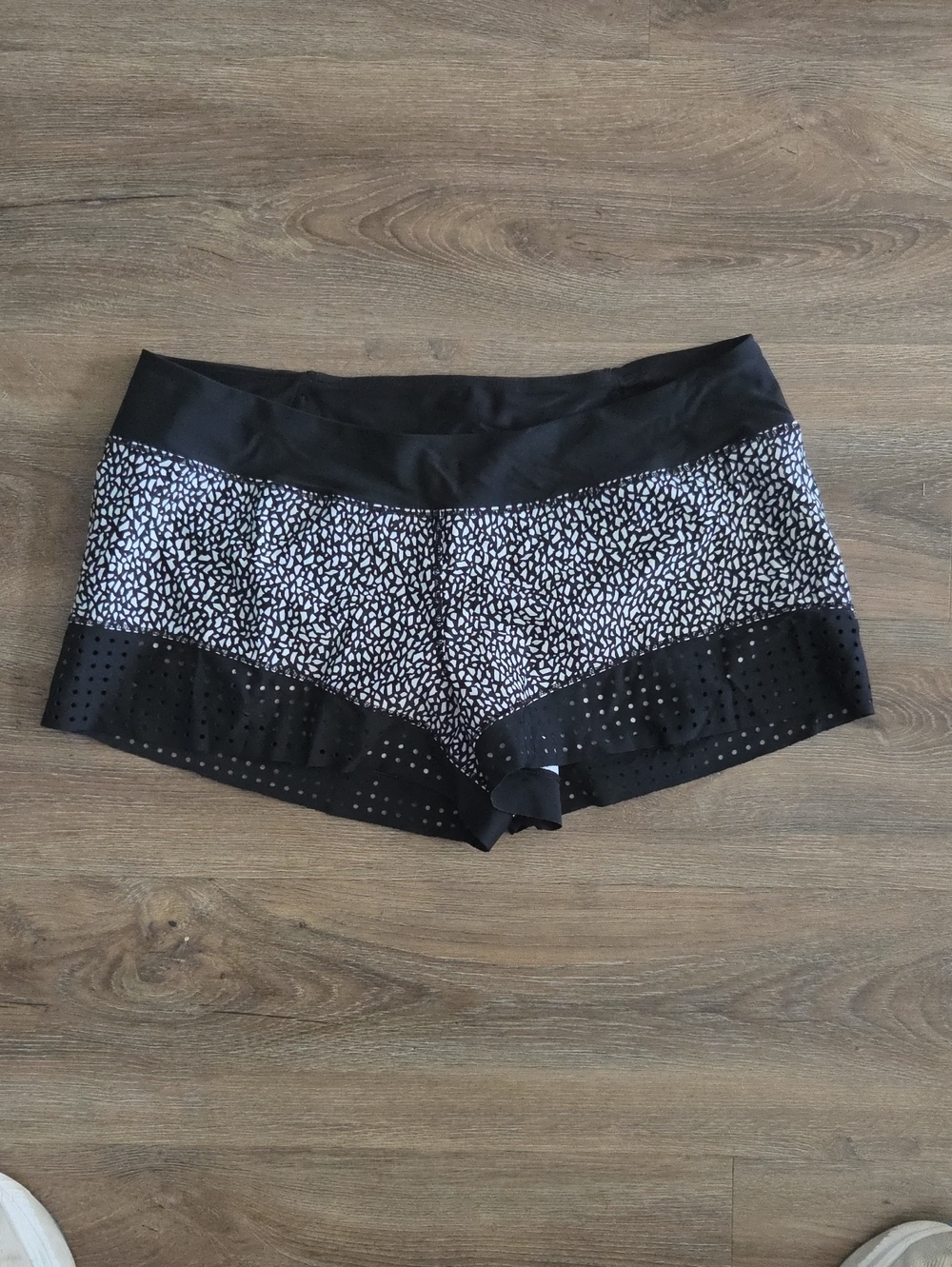lululemon athletica Black and White Printed Athletic Shorts